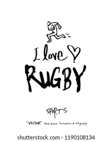 Sports poster illustration - hand drawn in vector / sport background