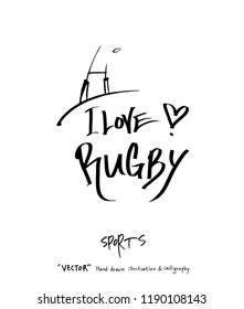 Sports poster illustration - hand drawn in vector / sport background