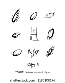 Sports poster illustration - hand drawn in vector / sport background