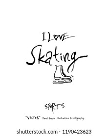 Sports poster illustration - hand drawn in vector / sport background