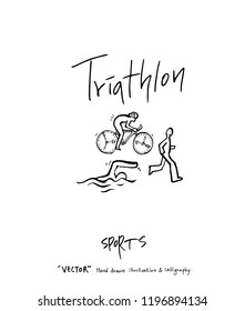 Sports poster illustration - hand drawn in vector / sport background