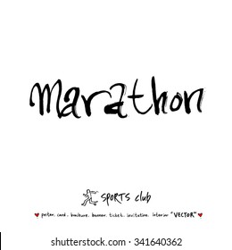 Sports poster illustration - hand drawn in vector / sport background