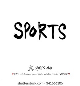 Sports poster illustration - hand drawn in vector / sport background