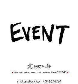 Sports poster illustration - hand drawn in vector / sport background