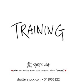 Sports poster illustration - hand drawn in vector / sport background