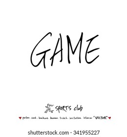 Sports poster illustration - hand drawn in vector / sport background