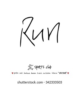 Sports poster illustration - hand drawn in vector / sport background