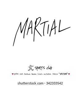 Sports poster illustration - hand drawn in vector / sport background