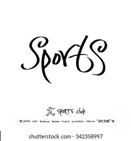 Sports poster illustration - hand drawn in vector / sport background