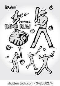 Sports poster illustration - hand drawn in vector / sport background