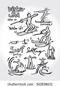 Sports poster illustration - hand drawn in vector / sport background
