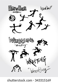 Sports poster illustration - hand drawn in vector / sport background