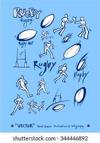 Sports poster illustration - hand drawn in vector / sport background
