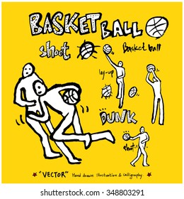Sports poster illustration - hand drawn in vector / sport background