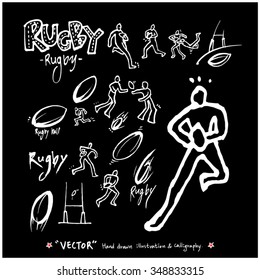 Sports poster illustration - hand drawn in vector / sport background