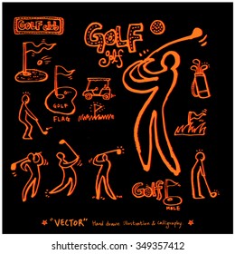 Sports poster illustration - hand drawn in vector / sport background