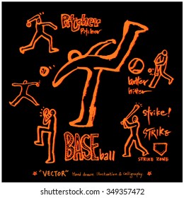Sports poster illustration - hand drawn in vector / sport background