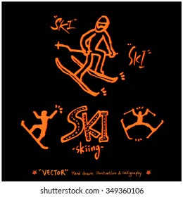 Sports poster illustration - hand drawn in vector / sport background