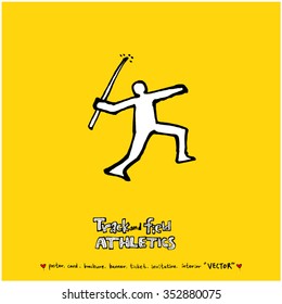 Sports poster illustration - hand drawn in vector / sport background