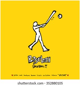 Sports poster illustration - hand drawn in vector / sport background