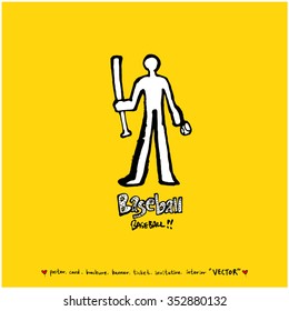 Sports poster illustration - hand drawn in vector / sport background