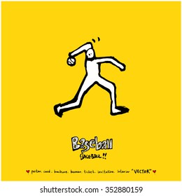 Sports poster illustration - hand drawn in vector / sport background