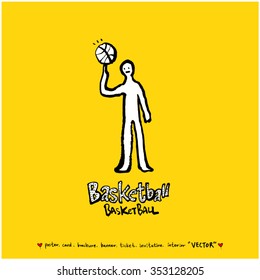 Sports poster illustration - hand drawn in vector / sport background