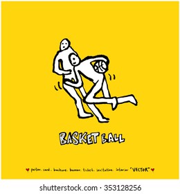 Sports poster illustration - hand drawn in vector / sport background
