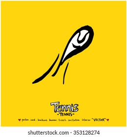 Sports poster illustration - hand drawn in vector / sport background