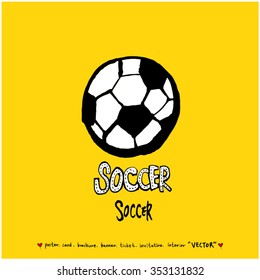 Sports poster illustration - hand drawn in vector / sport background