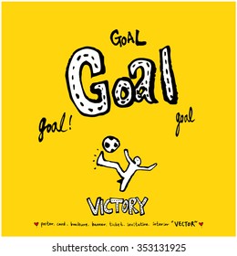 Sports poster illustration - hand drawn in vector / sport background