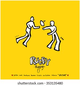 Sports poster illustration - hand drawn in vector / sport background