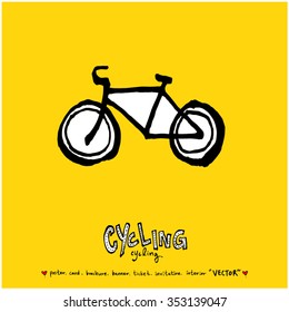 Sports poster illustration - hand drawn in vector / sport background