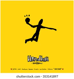 Sports poster illustration - hand drawn in vector / sport background