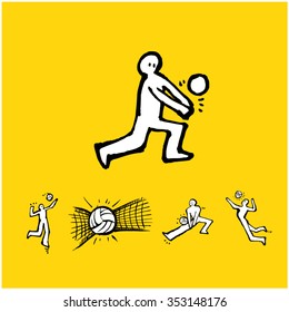 Sports poster illustration - hand drawn in vector / sport background