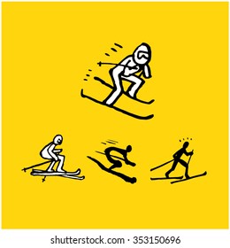 Sports poster illustration - hand drawn in vector / sport background