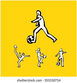 Sports poster illustration - hand drawn in vector / sport background