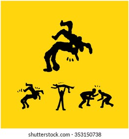 Sports poster illustration - hand drawn in vector / sport background