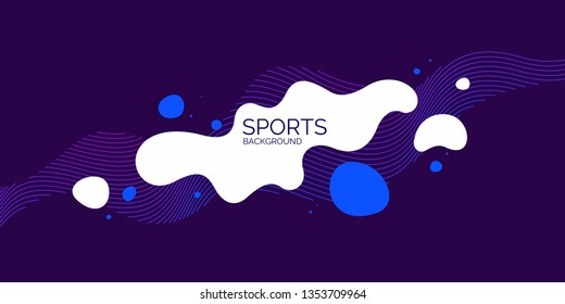 Sports poster. Trendy abstract background. Composition of amorphous forms and lines. Vector illustration