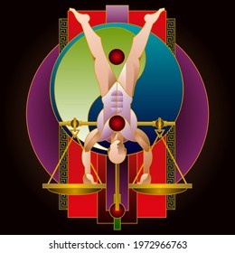 Sports posters, banners or flyers, creative illustrations of athletes, weightlifters, martial artists, swimmers and others. Made with colorful abstract designs.