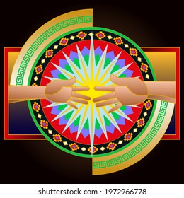 Sports posters, banners or flyers, creative illustrations of athletes, weightlifters, martial artists, swimmers and others. Made with colorful abstract designs.