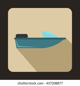 Sports powerboat icon, flat style