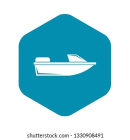 Sports powerboat icon in simple style isolated on white background. Sea transport symbol