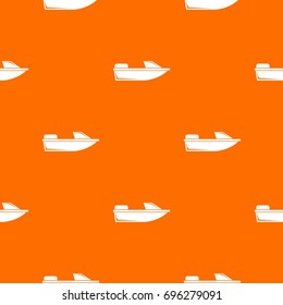 Sports powerboat pattern repeat seamless in orange color for any design. Vector geometric illustration