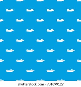 Sports powerboat pattern repeat seamless in blue color for any design. Vector geometric illustration