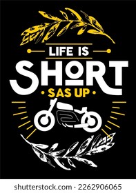 Sportdruckmuster, bestehend aus weißem Text und einer für die Textilindustrie geeigneten Motorradfigur