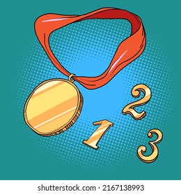 sports prize medal first second and third place 1 2 3 gold silver bronze