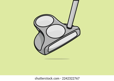 Sports Professional Golf Game Stick or Club vector illustration. Sport objects icon concept. Gold stick for hit ball vector logo design.