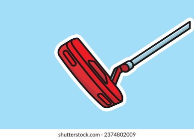 Sports Professional Golf Game Stick Sticker vector illustration. Sport objects icon concept. Gold stick sticker for hit ball vector logo design.