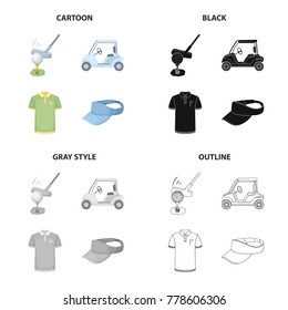 Sports, putter, ball, and other web icon in cartoon style.Attributes, golf, competitions, icons in set collection.